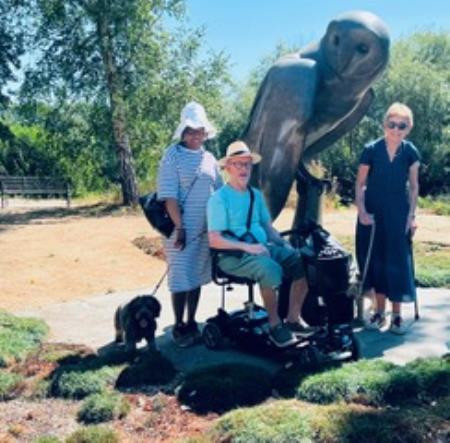 Members of the Lyme Regis District Parkinsons Support Group at the Sculptures by the lakes